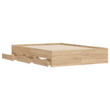 Bed Frame with Drawers without Mattress Sonoma Oak 120x200 cm