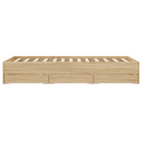 Bed Frame with Drawers without Mattress Sonoma Oak 120x200 cm