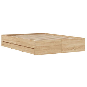 Bed Frame with Drawers without Mattress Sonoma Oak 120x200 cm