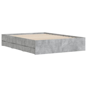 Bed Frame with Drawers without Mattress Concrete Grey 120x200 cm