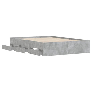 Bed Frame with Drawers without Mattress Concrete Grey 120x200 cm