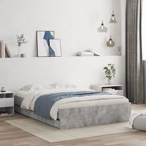 Bed Frame with Drawers without Mattress Concrete Grey 120x200 cm