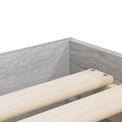 Bed Frame with Drawers without Mattress Grey Sonoma 100x200 cm