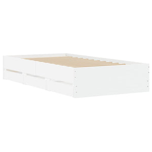 Bed Frame with Drawers without Mattress White 90x200 cm