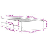 Bed Frame with Drawers without Mattress White 90x200 cm