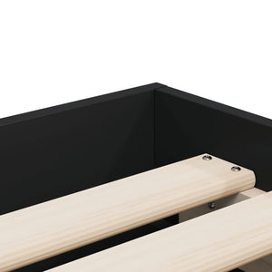 Bed Frame with Drawers Black 90x200 cm Engineered Wood