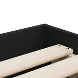 Bed Frame with Drawers Black 90x200 cm Engineered Wood