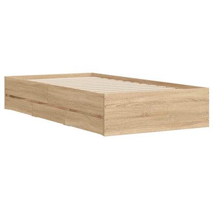 Bed Frame with Drawers without Mattress Sonoma Oak 90x200 cm