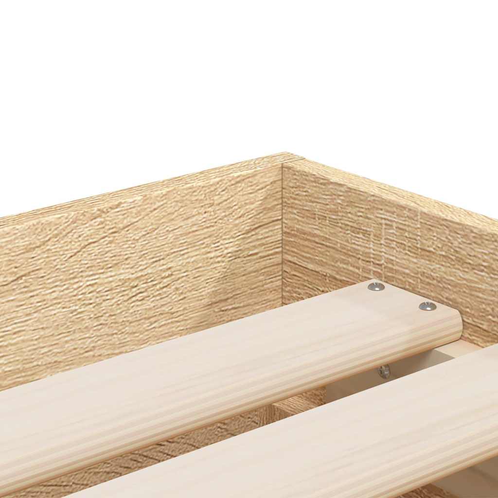Bed Frame with Drawers without Mattress Sonoma Oak 90x200 cm