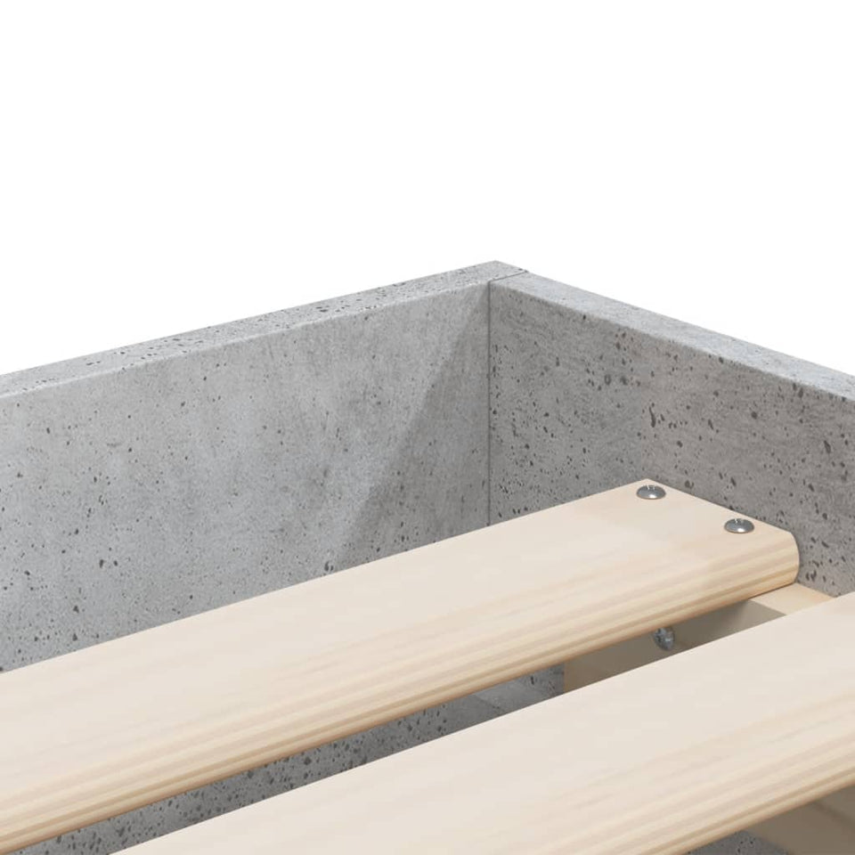 Bed Frame with Drawers without Mattress Concrete Grey 90x200 cm