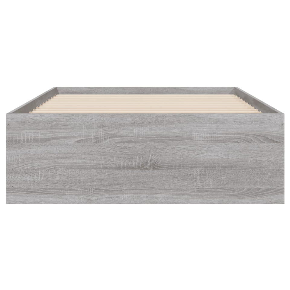 Bed Frame with Drawers Grey Sonoma 90x200 cm Engineered Wood