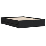 Bed Frame with Drawers without Mattress Black 135x190 cm Double