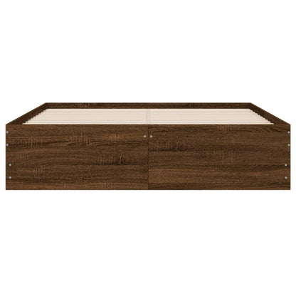 Bed Frame with Drawers without Mattress Brown Oak 135x190 cm Double