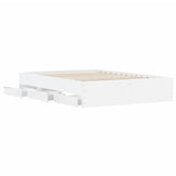 Bed Frame with Drawers without Mattress White 120x190 cm Small Double