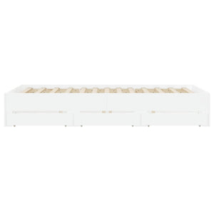 Bed Frame with Drawers without Mattress White 120x190 cm Small Double