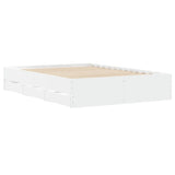 Bed Frame with Drawers without Mattress White 120x190 cm Small Double