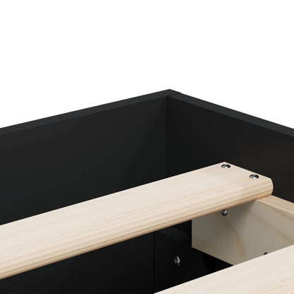 Bed Frame with Drawers without Mattress Black 120x190 cm Small Double