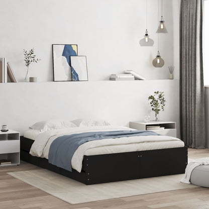 Bed Frame with Drawers without Mattress Black 120x190 cm Small Double