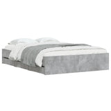 Bed Frame with Drawers Concrete Grey 120x190 cm Small Double Engineered Wood