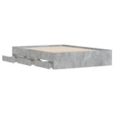 Bed Frame with Drawers Concrete Grey 120x190 cm Small Double Engineered Wood