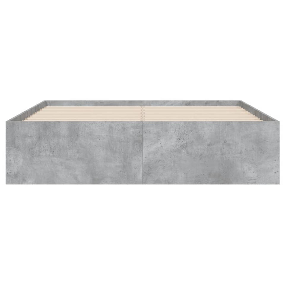 Bed Frame with Drawers Concrete Grey 120x190 cm Small Double Engineered Wood