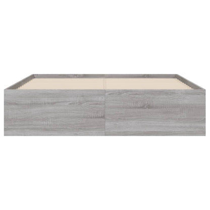 Bed Frame with Drawers without Mattress Grey Sonoma 120x190 cm Small Double