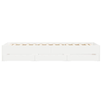 Bed Frame with Drawers without Mattress White 90x190 cm Single