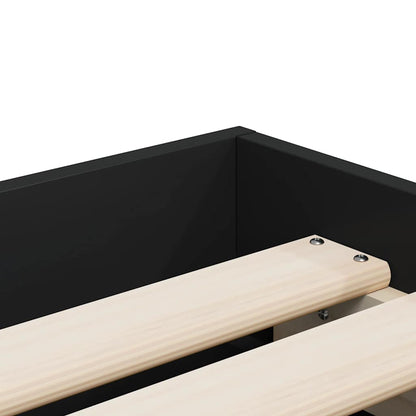 Bed Frame with Drawers without Mattress Black 90x190 cm Single