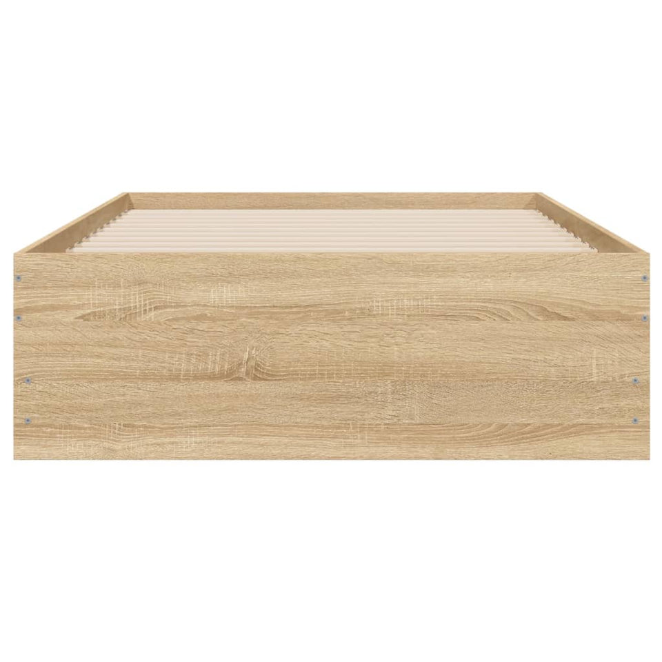 Bed Frame with Drawers without Mattress Sonoma Oak 90x190 cm Single