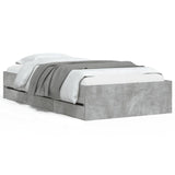 Bed Frame with Drawers Concrete Grey 90x190 cm Single Engineered Wood