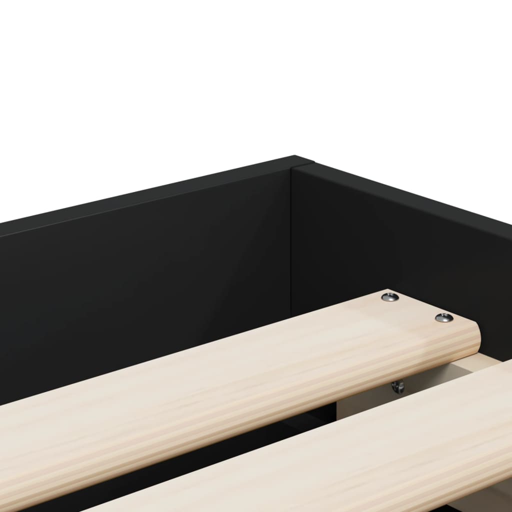 Bed Frame with Drawers without Mattress Black 75x190 cm Small Single