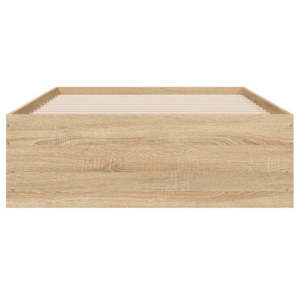 Bed Frame with Drawers without Mattress Sonoma Oak 75x190 cm Small Single