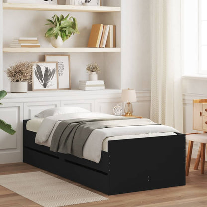 Bed Frame | Black | Engineered wood | Single | Bed | Rectangular | Modern