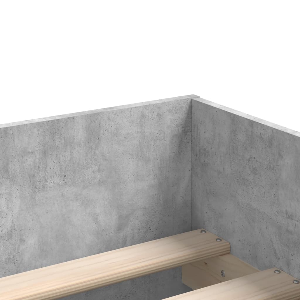 Bed Frame | Concrete Grey | Engineered wood, Plywood | Single