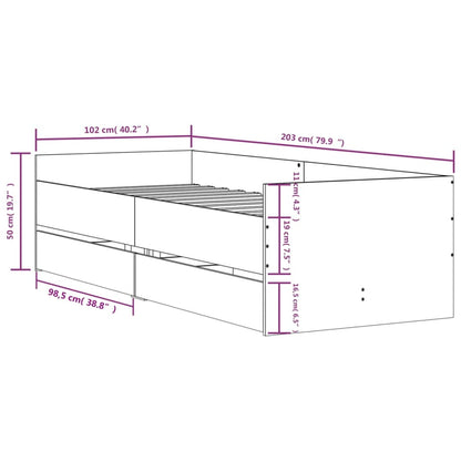 Bed Frame | Concrete Grey | Engineered wood, Plywood | Single