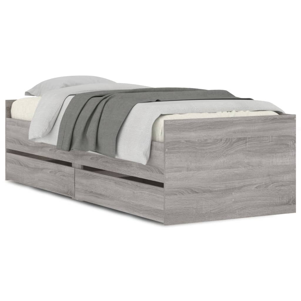 Bed Frame | Grey Sonoma | Engineered wood | Single | Bed Frame