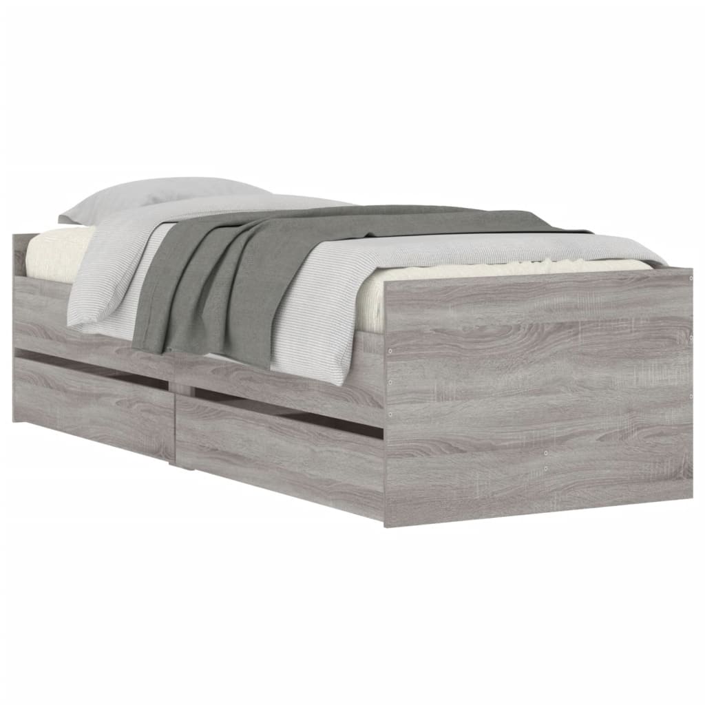 Bed Frame | Grey Sonoma | Engineered wood | Single | Bed Frame