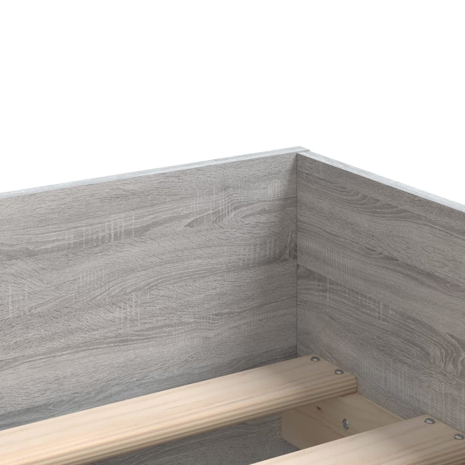 Bed Frame with Drawers without Mattress Grey Sonoma 100x200 cm