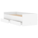 Bed Frame with Drawers without Mattress White 90x200 cm