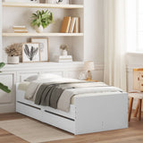 Bed Frame with Drawers without Mattress White 90x200 cm