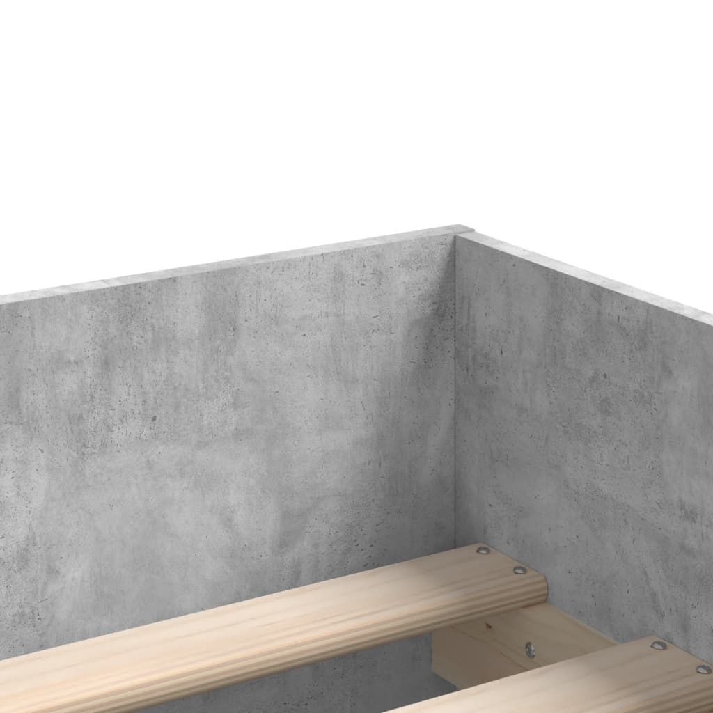 Bed Frame | Concrete grey | Engineered wood | Standard Single | Bed Frame