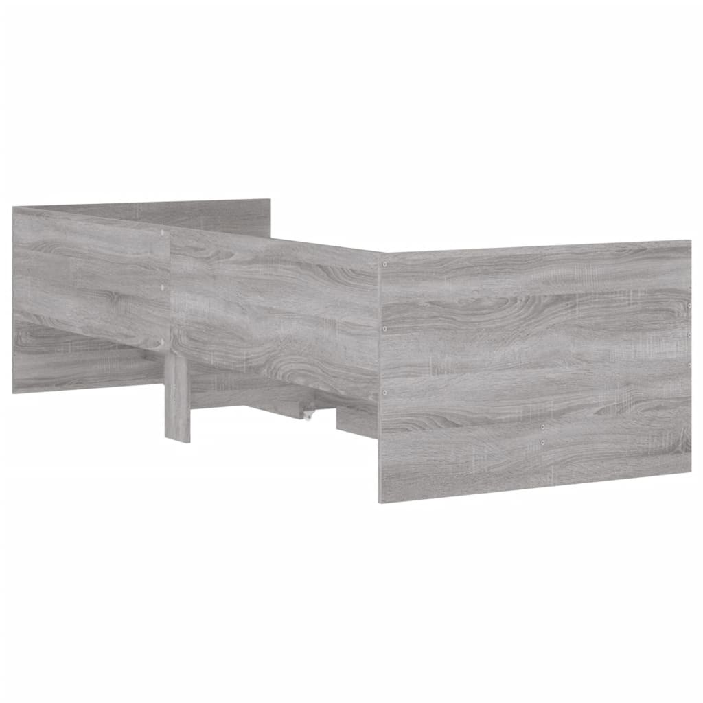 Bed Frame | Grey Sonoma | Engineered wood | 90x200 cm | Bed Frame