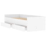 Bed Frame with Drawers White 90x190 cm Single