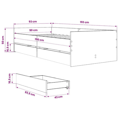 Bed Frame | Black | Engineered wood, Plywood | Single | Bed Frame