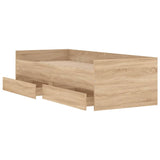 Bed Frame with Drawers Sonoma Oak 90x190 cm Single