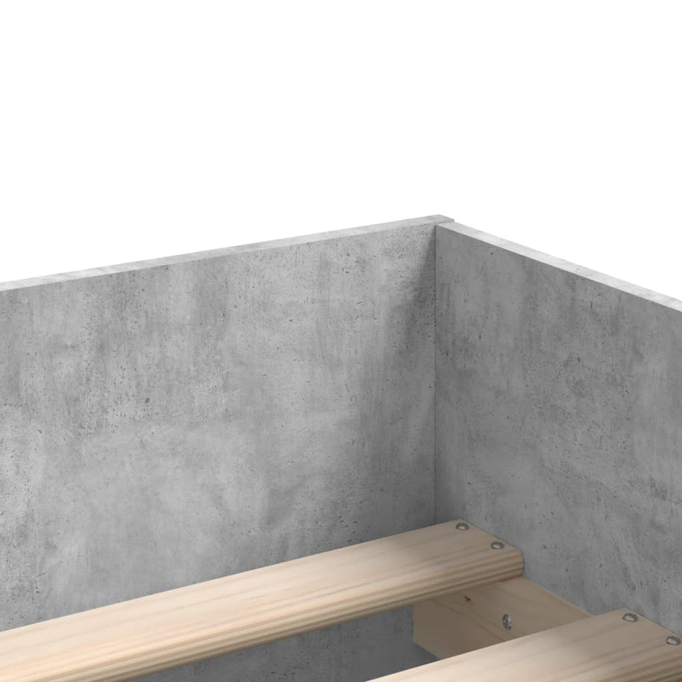 Bed Frame with Drawers Concrete Grey 90x190 cm Single