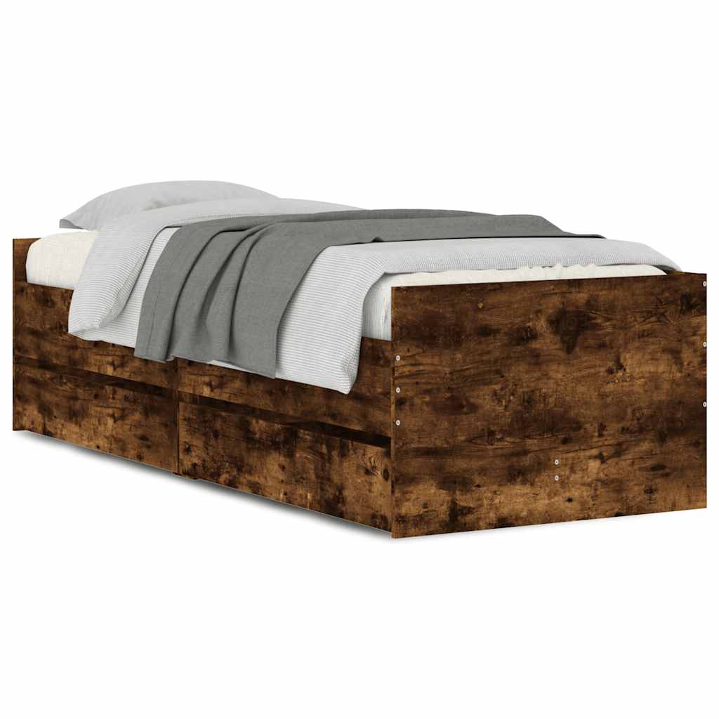 Bed Frame | Smoked Oak | Engineered wood, Plywood | Single | Bed Frame