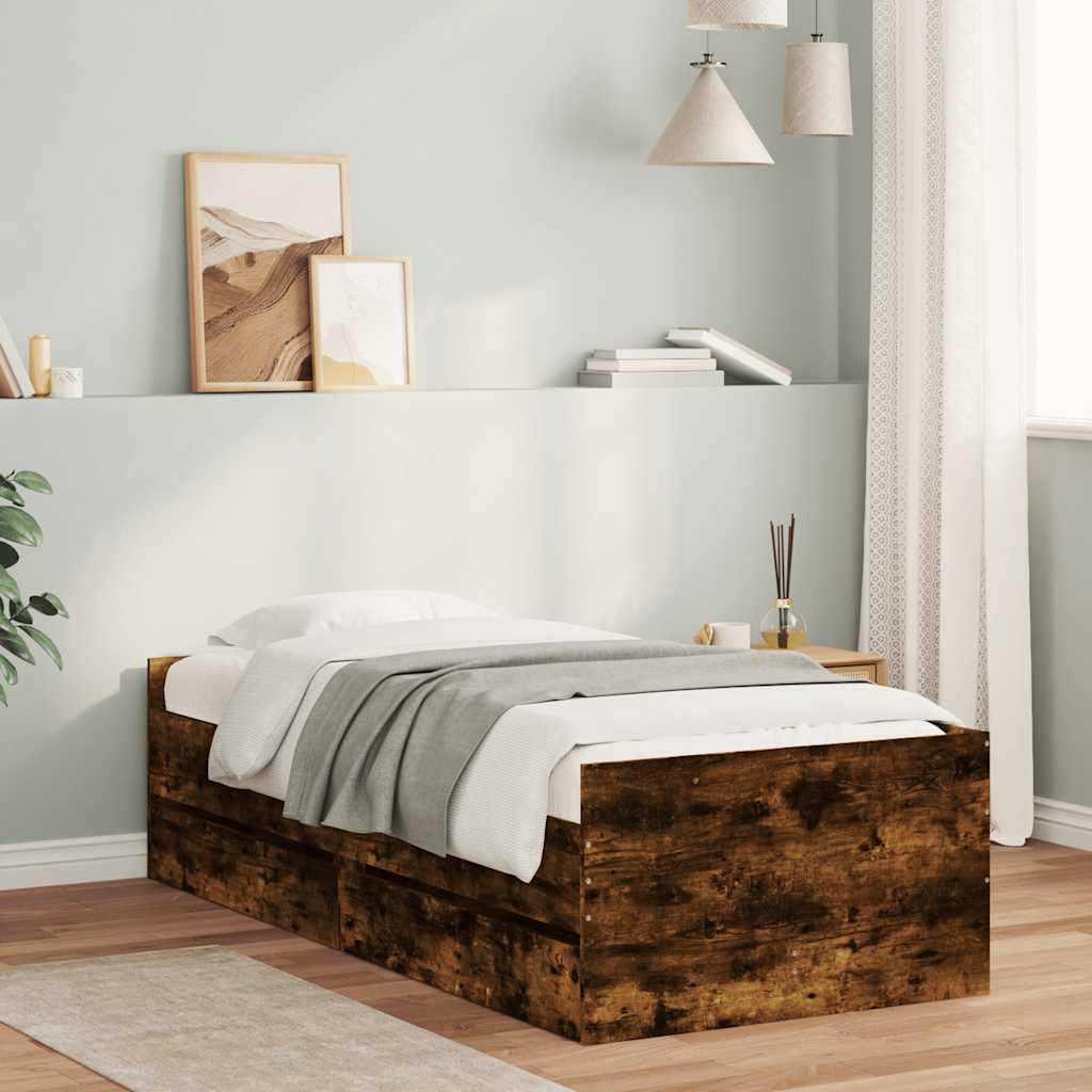 Bed Frame | Smoked Oak | Engineered wood, Plywood | Single | Bed Frame