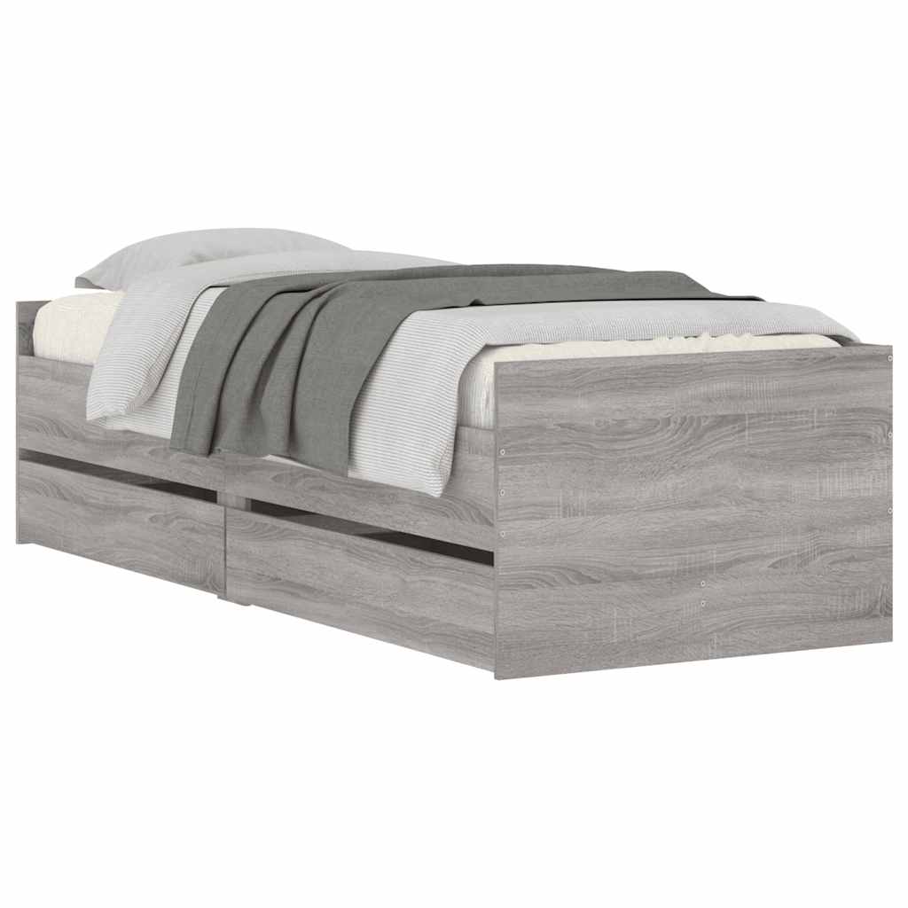 Bed Frame | Grey Sonoma | Engineered Wood | Single | Bed Frame