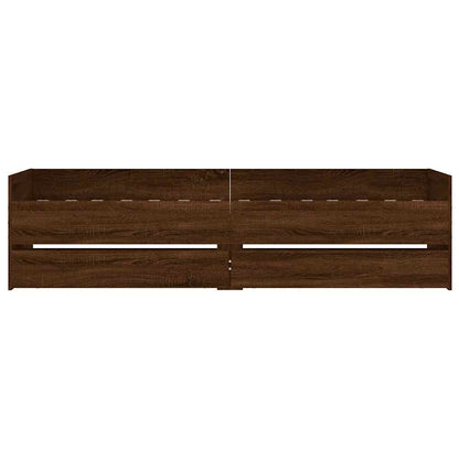 Bed Frame with Drawers without Mattress Brown Oak 90x190 cm Single